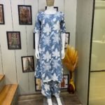 GoSriKi Women's Rayon Viscose Straight Printed Plaza Pair Set