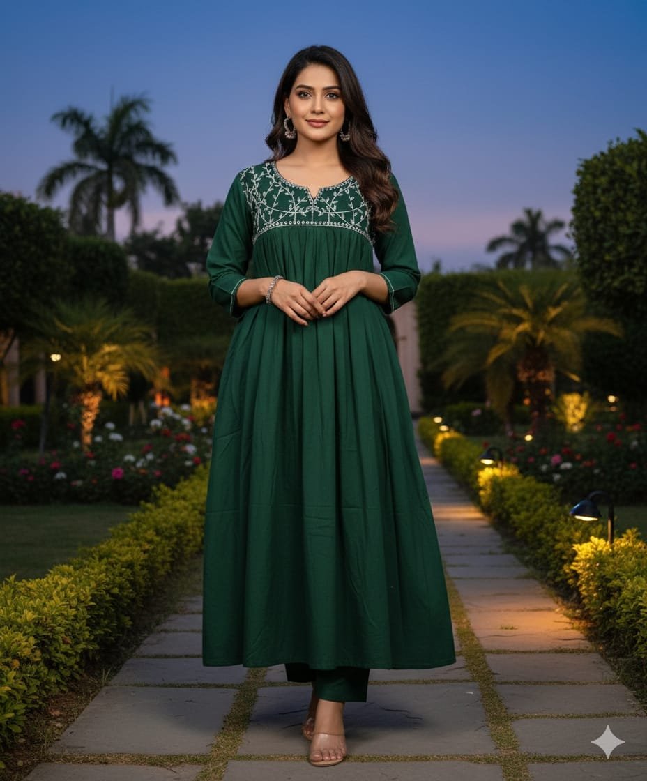 WhatsApp Image 2026-01-09 at 2.47.20 PM Embroidered A-line Kurti for Women | Kurta for Women - Image 1