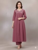 Embroidered A-line Kurti for Women | Kurta for Women - Image 2