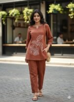 Embroidered Pure Cotton Top & Trouser Co-Ord Set - Image 5
